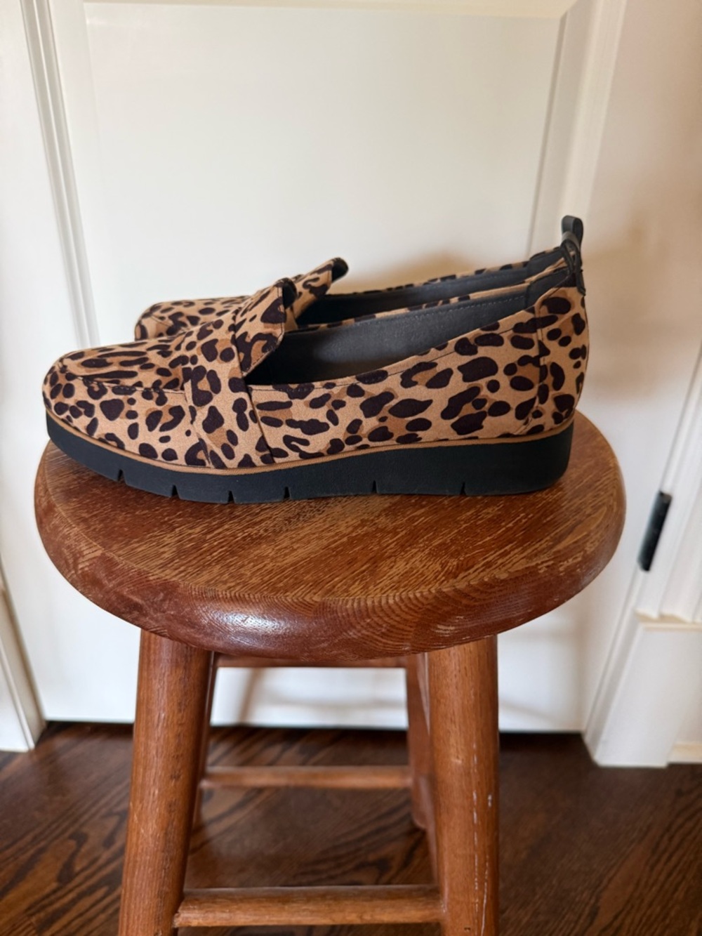 Dr. Scholl's Leopard Print Tan and Black Slip-On Loafers